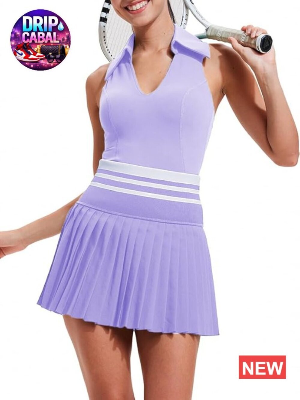 Tennis Skirt Set Racerback High Waisted Pleated Golf Outfit Built-in Bra Shorts